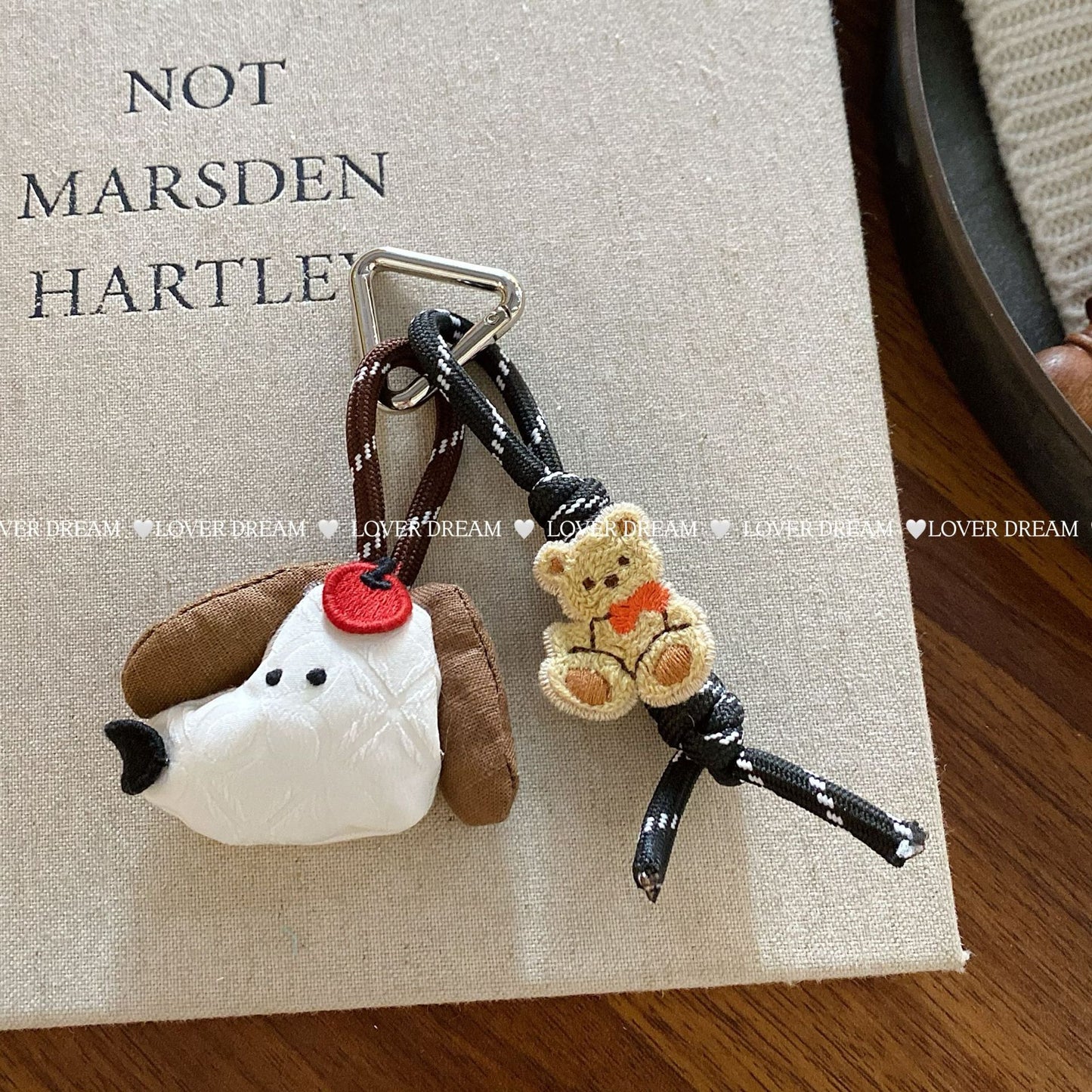 Korean Autumn and Winter New Cartoon Plush Bear Love Lanyard Keychain Fashion Cute Bag Pendant Ornaments