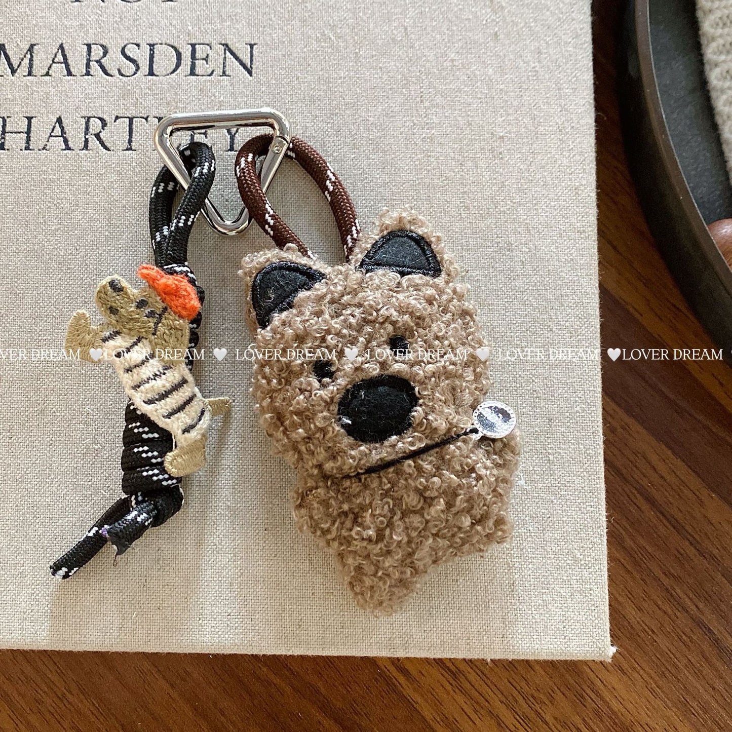 Korean Autumn and Winter New Cartoon Plush Bear Love Lanyard Keychain Fashion Cute Bag Pendant Ornaments