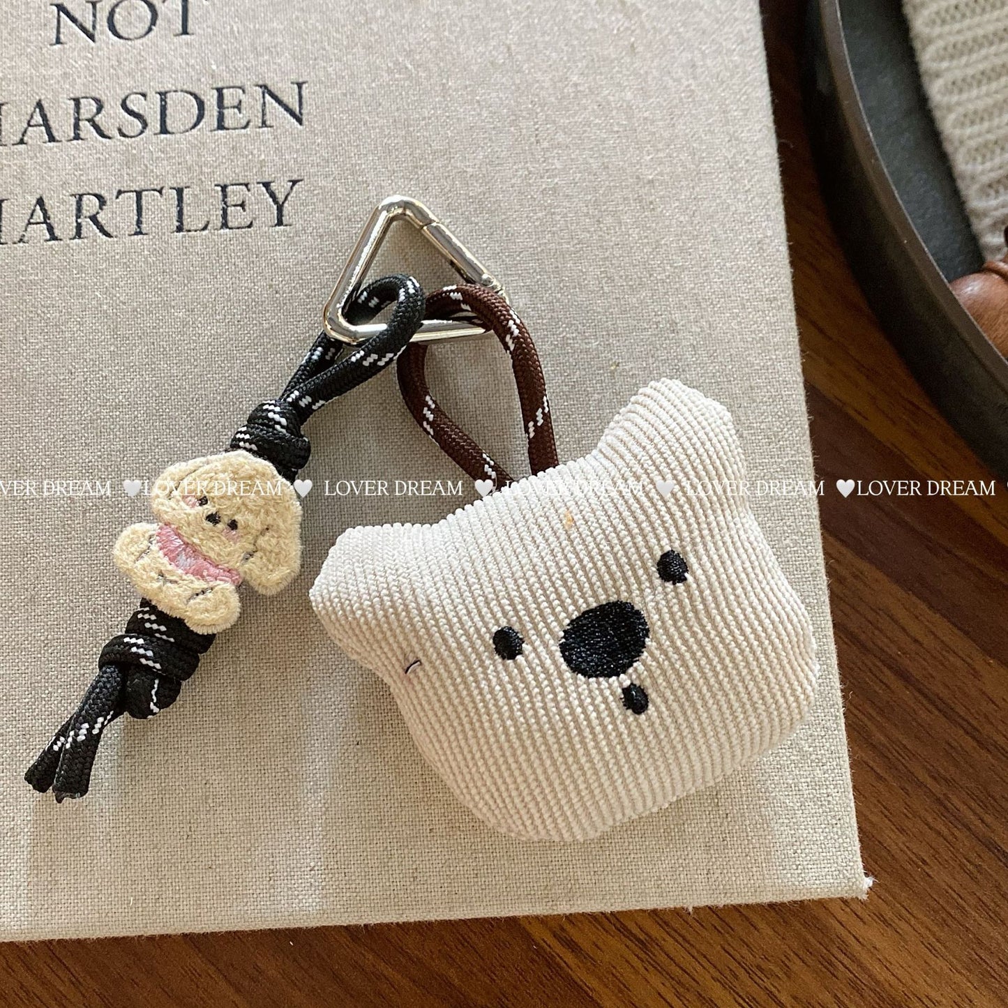 Korean Autumn and Winter New Cartoon Plush Bear Love Lanyard Keychain Fashion Cute Bag Pendant Ornaments