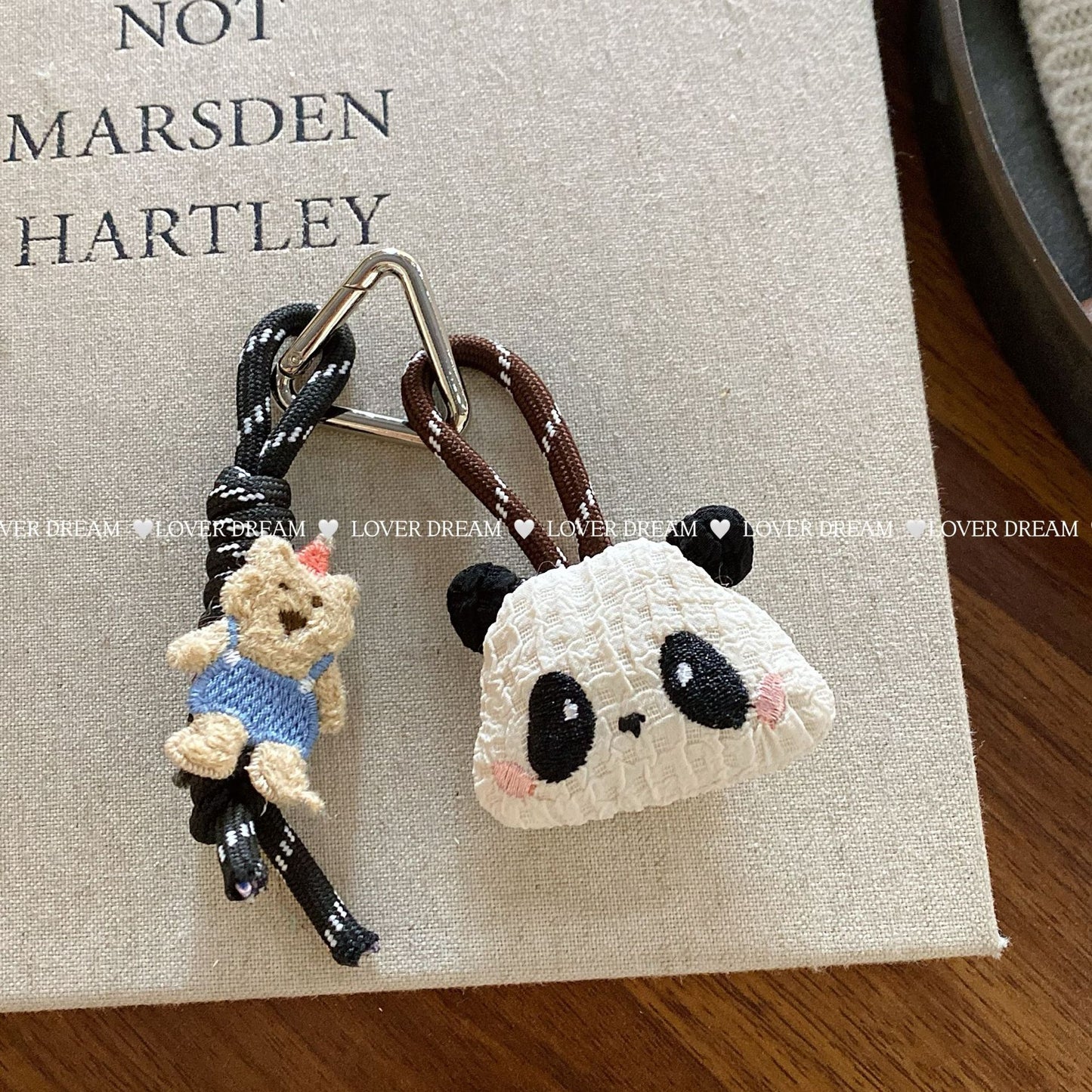 Korean Autumn and Winter New Cartoon Plush Bear Love Lanyard Keychain Fashion Cute Bag Pendant Ornaments