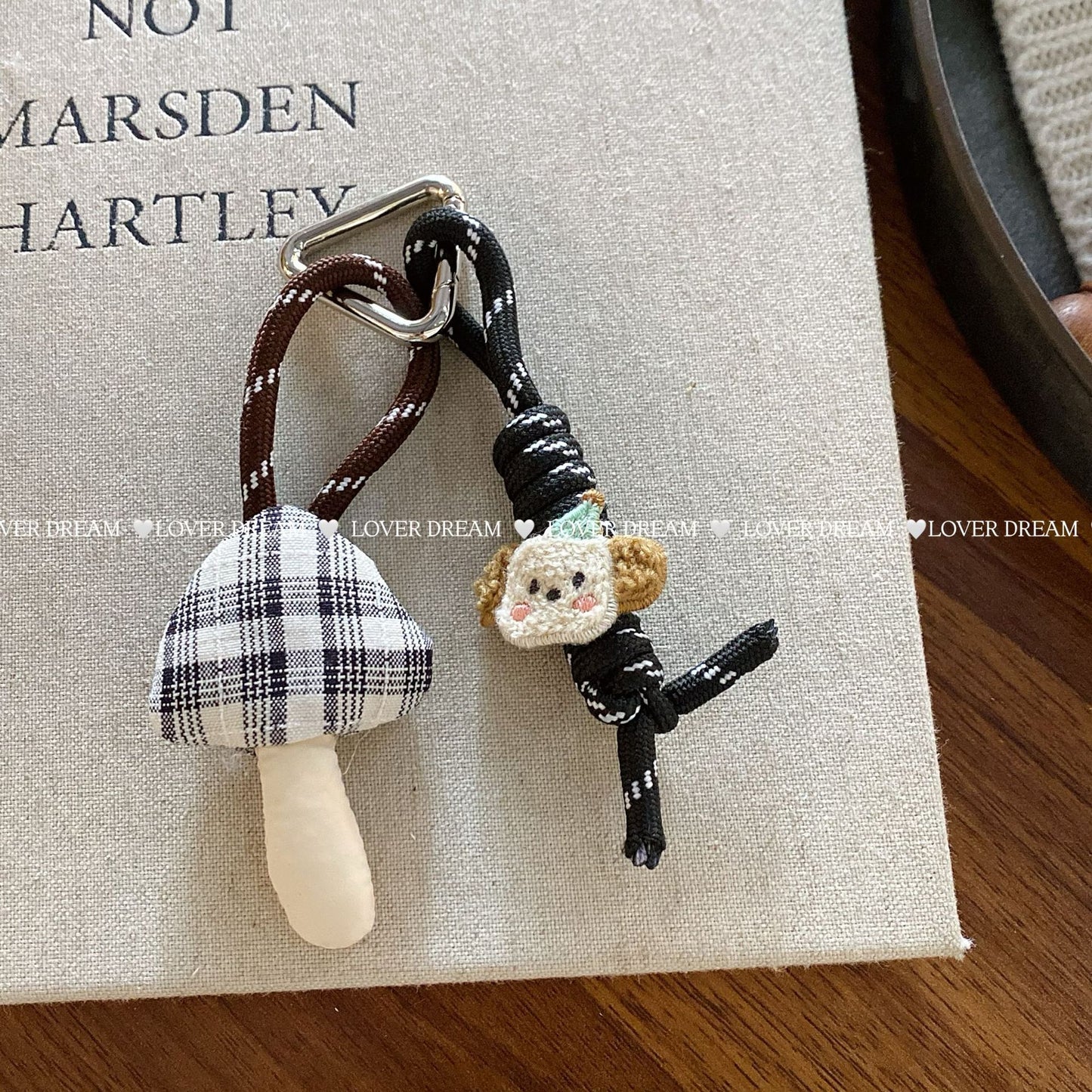 Korean Autumn and Winter New Cartoon Plush Bear Love Lanyard Keychain Fashion Cute Bag Pendant Ornaments
