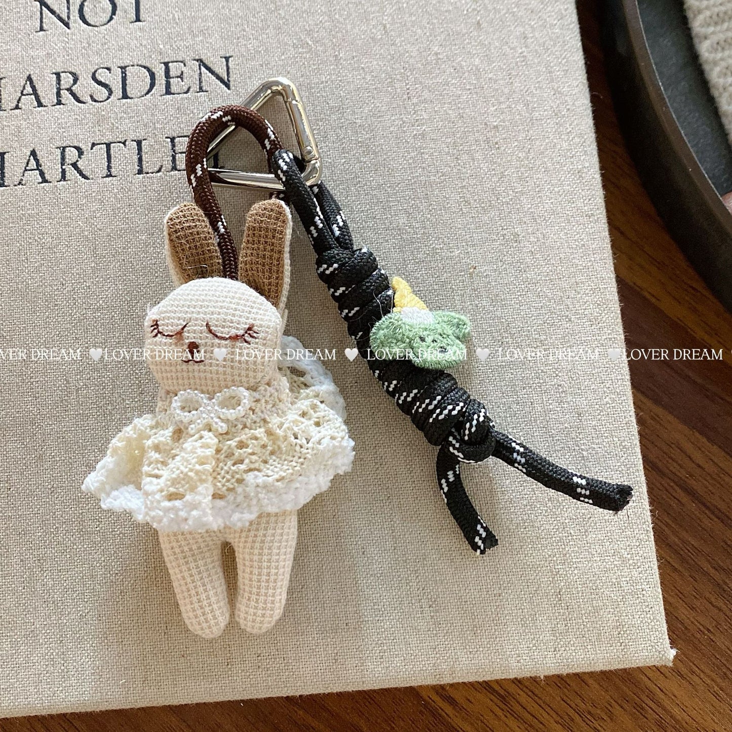 Korean Autumn and Winter New Cartoon Plush Bear Love Lanyard Keychain Fashion Cute Bag Pendant Ornaments